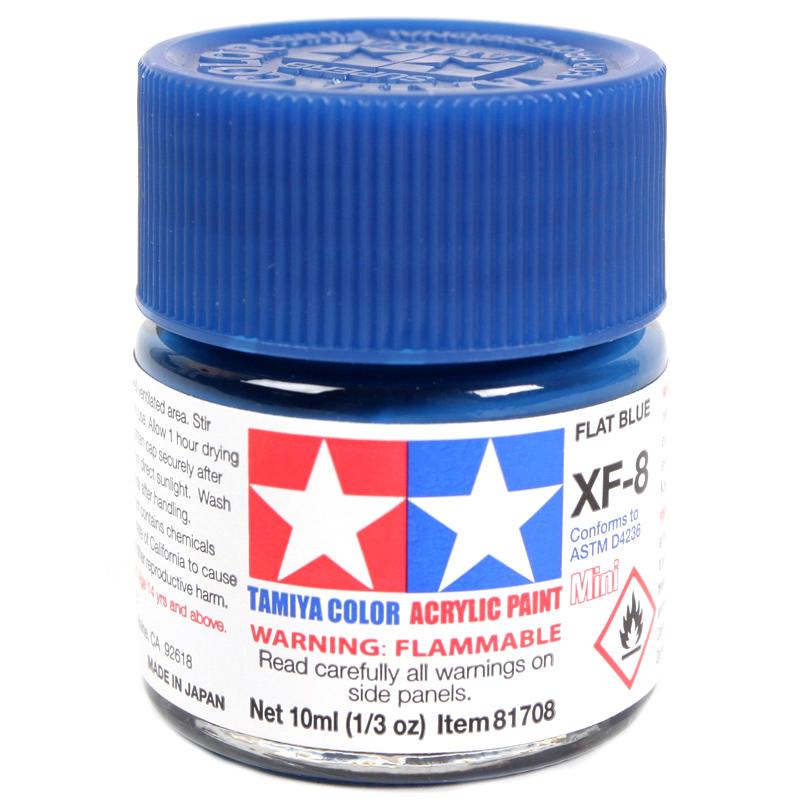 Tamiya XF Acrylic Paint 10ml - FLAT BLUE XF-8 81708