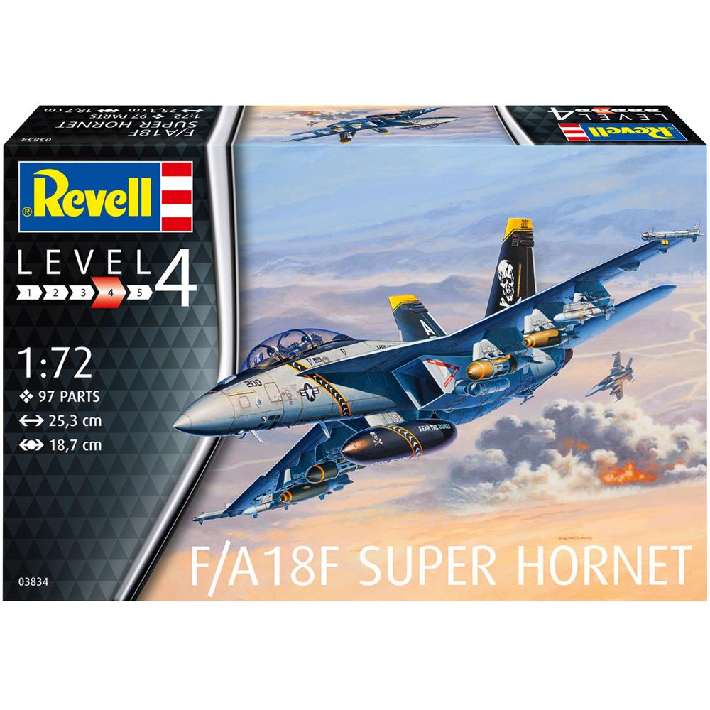 View 3 Revell F/A18F Super Hornet Aircraft Model Kit 03834 Scale 1/72 03834