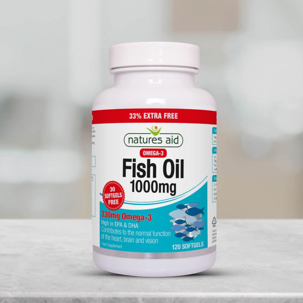 View 5 Natures Aid Fish Oil 1000mg (Omega 3) - 120 Softgels 17336