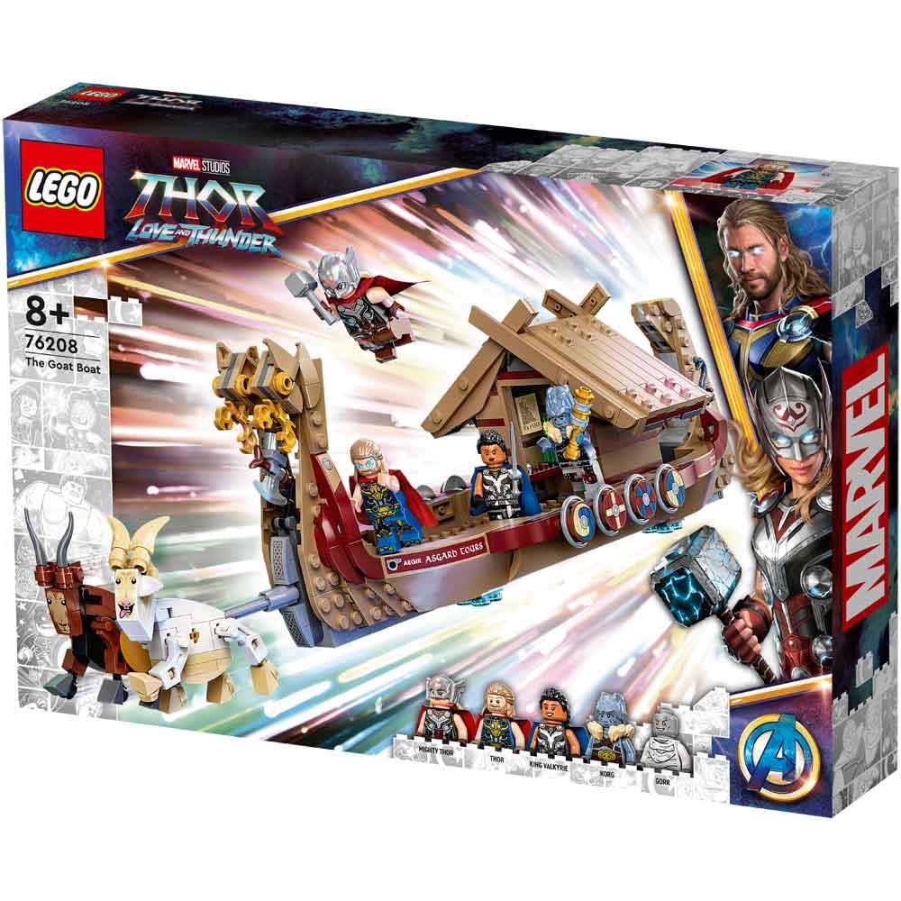 View 3 LEGO Marvel Thor Love and Thunder The Goat Boat Building Set 564 Piece 76208