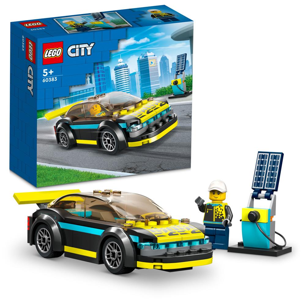 View 3 LEGO City Electric Sports Car Building Set Toy 95 Piece for Ages 5+ 60383