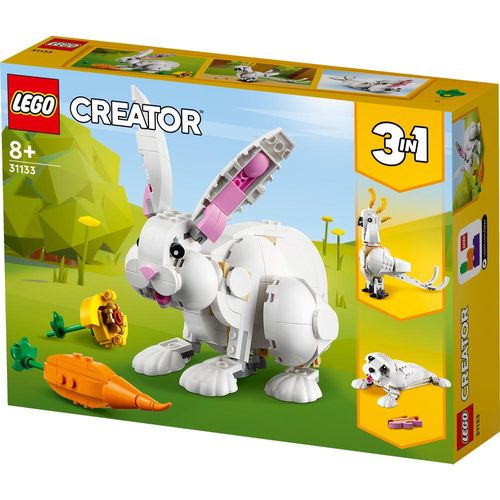 LEGO Creator White Rabbit 3-in-1 Creatures Building Toy 258 Piece for Ages 8+ 31133