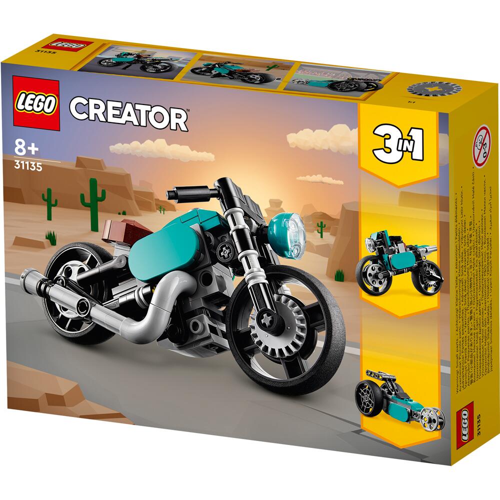 LEGO Creator Vintage Motorcycle 3-in-1 Building Set Toy 128 Piece for Ages 8+ 31135