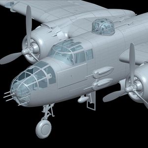 View 3 HK Models B-25J Mitchell Glazed Nose Bomber Aircraft Model Kit Scale 1:48 01F008