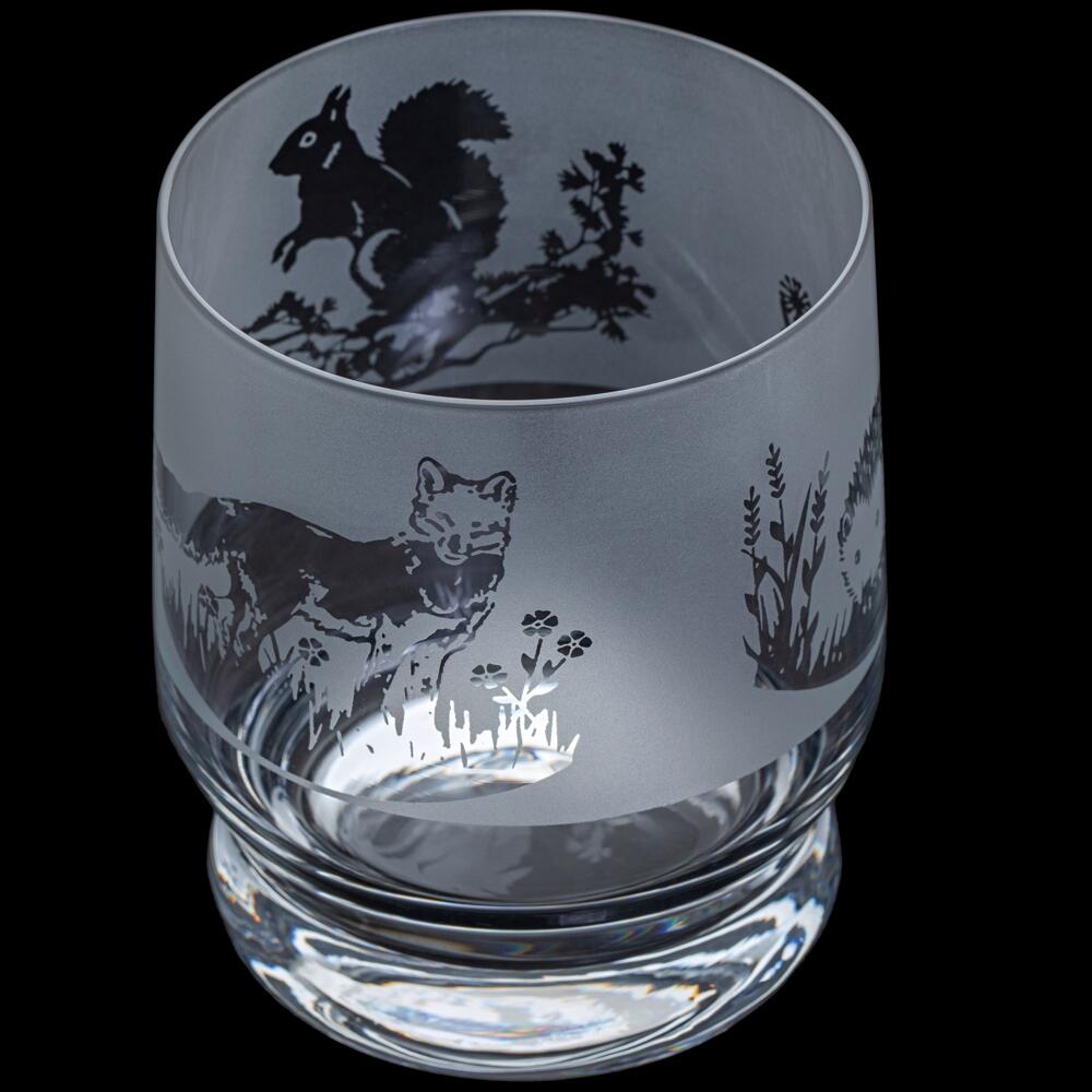 Dartington Aspect Country Wildlife Tumbler Glass 350ml Dishwasher Safe TU3407/5/COUNTRYWILDLIFE