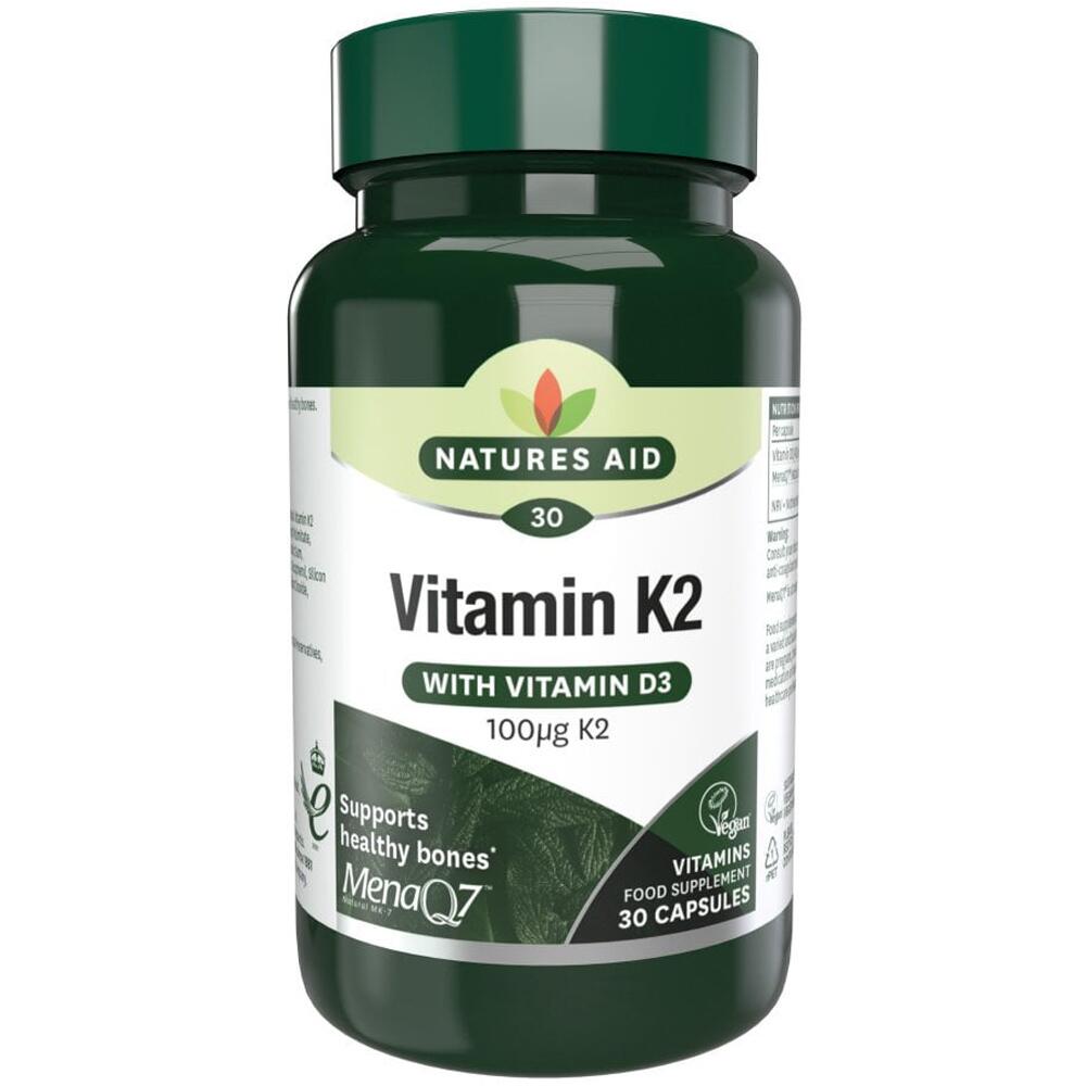 Natures Aid Vitamin K2 100µg 30 CAPSULES 138310