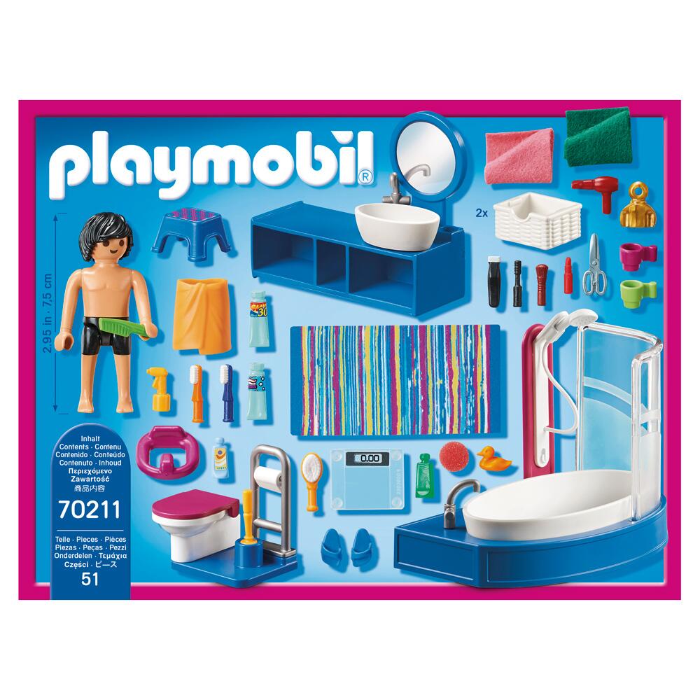 Playmobil Dollhouse Bathroom With Tub Playset