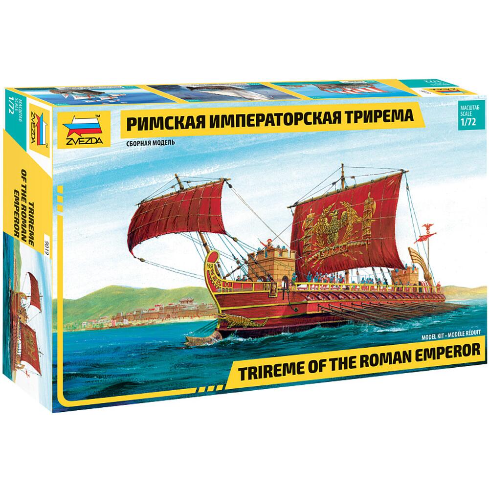 Zvezda Trireme of the Roman Emperor Historical Ship Model Kit Scale 1:72 9019