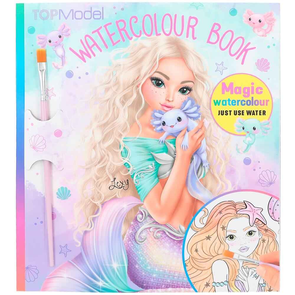 Depesche TOPModel Mermaid Watercolour Magic Painting Colouring Book for Ages 6+ 12414_A