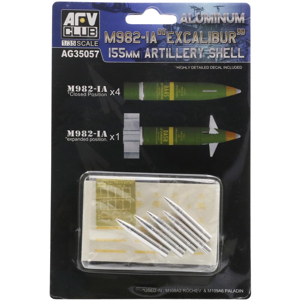 AFV Club M982-IA Excalibur 155mm Artillery Shell Set Model Accessory Scale 1:35 AG35057
