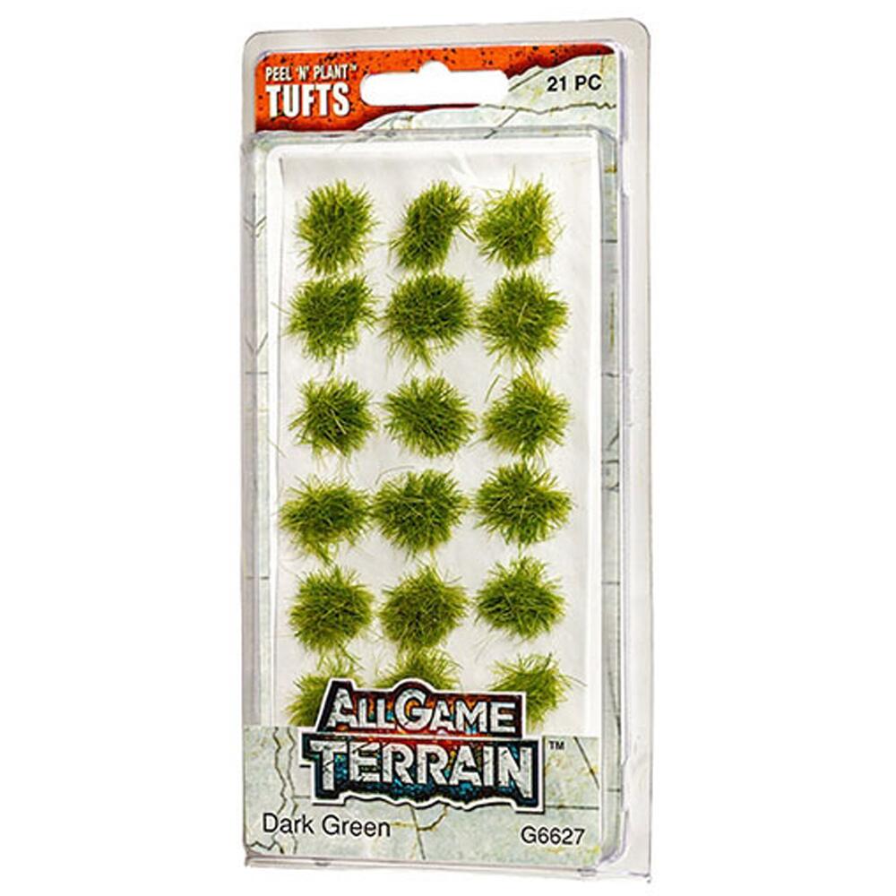 All Game Terrain Peel N Plant Tufts Wargaming Scenery Dark Green 21 Piece G6627