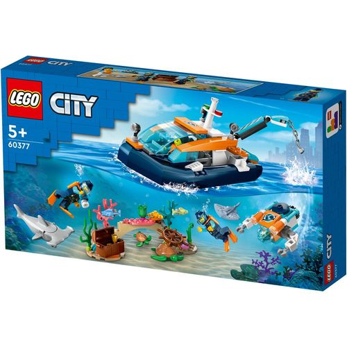 LEGO City Explorer Diving Boat 182 Piece Building Set 60377 Ages 5+ 60377