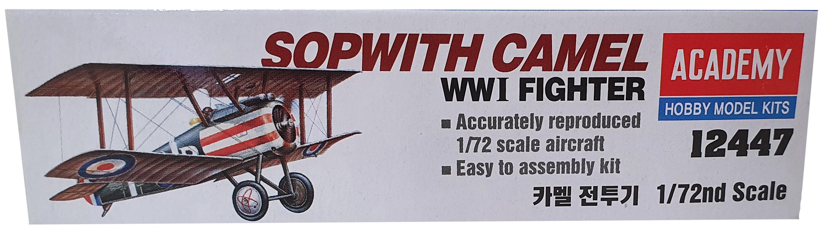 SOPWITH E1 CAMEL 1/72 プラモデルキット Academy Sopwith Camel - 1/72 Scale Plastic Model Kit Review