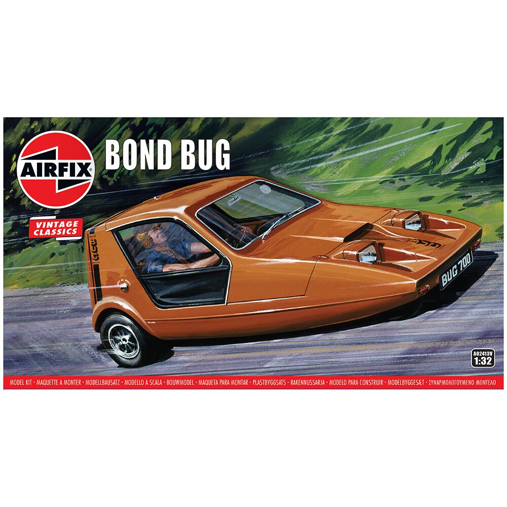 Airfix Vintage Classics Bond Bug 3 Wheeled Car Model Kit A02413V Scale 1:32