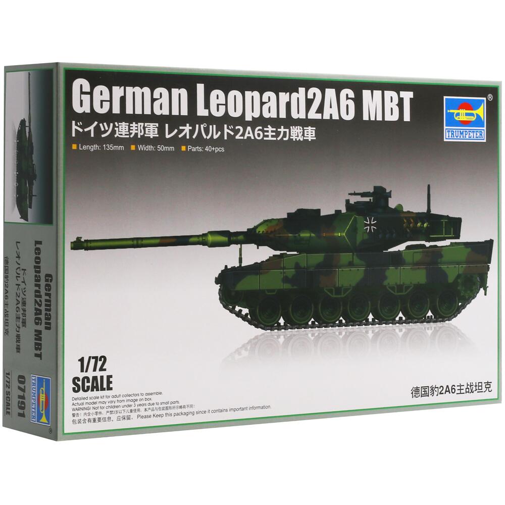 Trumpeter German Leopard 2A6 MBT Model Kit Scale 1:72 07191