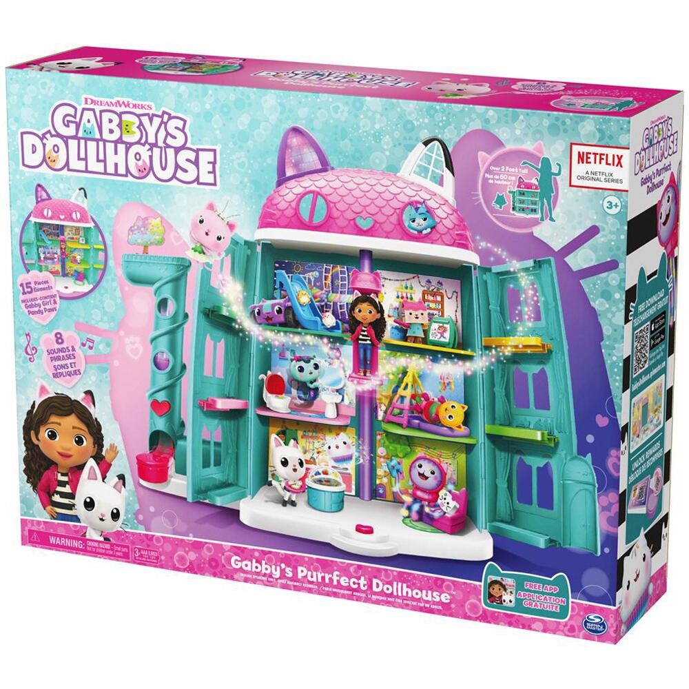 Gabby's Purrfect Dollhouse Playset with Figures and Sounds for Ages 3+