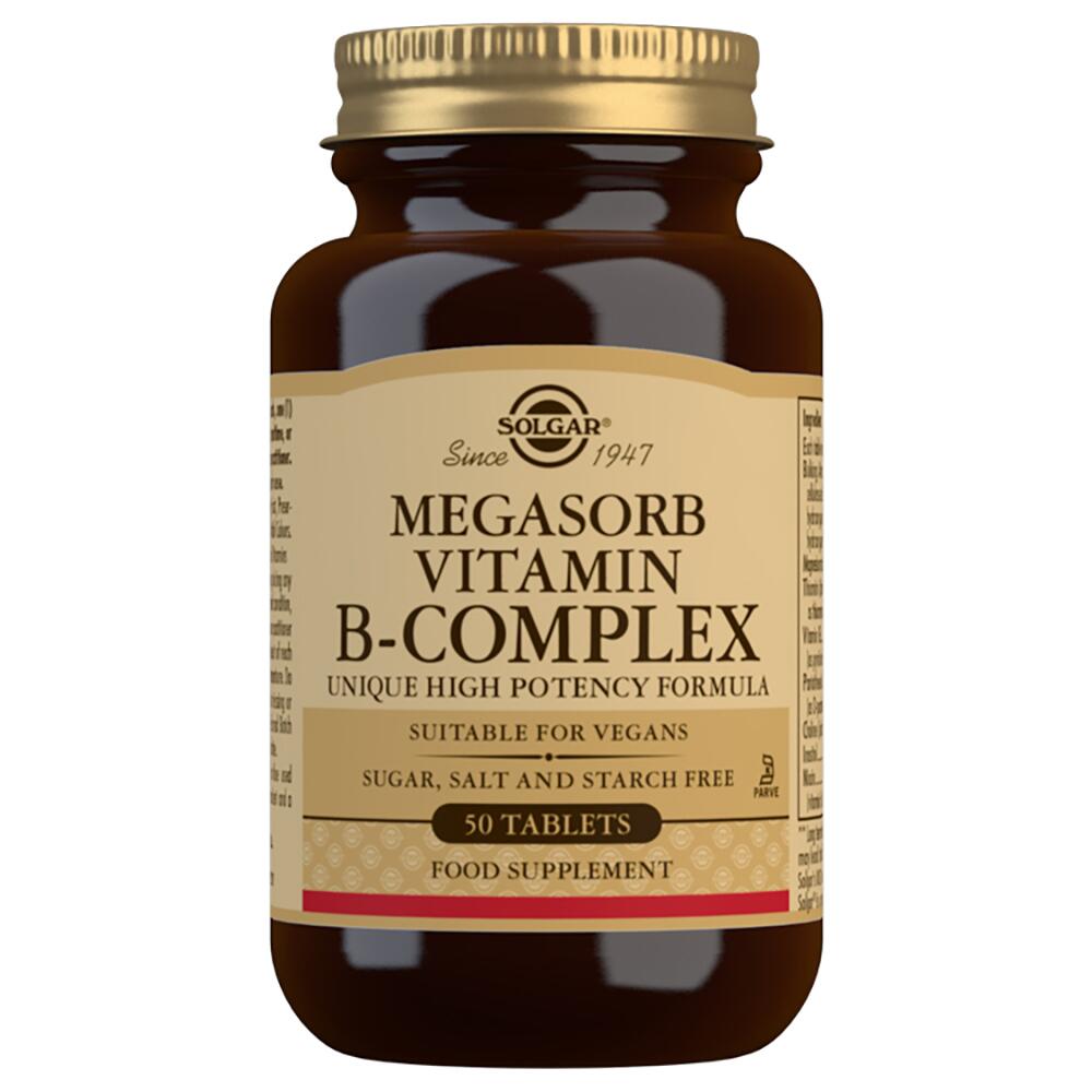 Solgar Megasorb Vitamin B Complex High Potency Formula - 50 Tablets SOLE1750