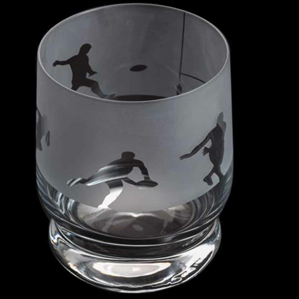 Dartington Aspect Hand Finished RUGBY Tumbler Glass BOXED TU3407/5/RUGBY