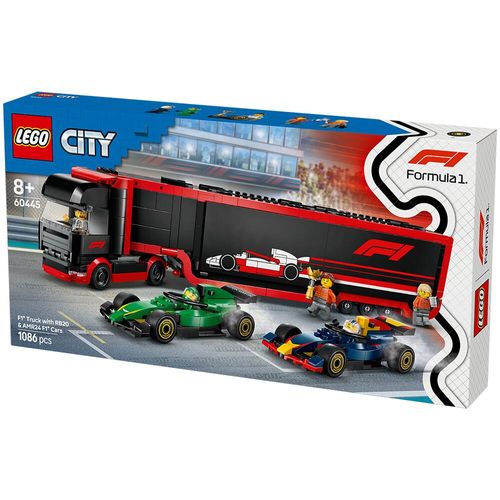 LEGO City Formula 1 F1® Truck with RB20 & AMR24 F1® Cars 60445 main image 1