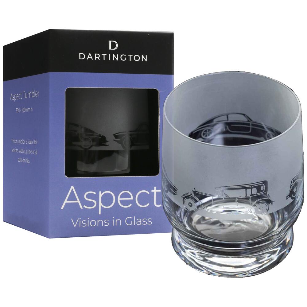 Dartington Aspect Tumbler Glass Classic Cars Design TU3407/5/CARS