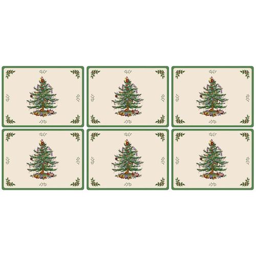 Pimpernel Spode Christmas Tree Set of 6 Placemats X0010568338