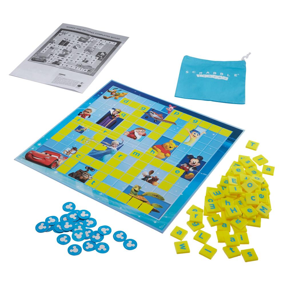 Disney Scrabble Junior Brand Crossword Game 2 Difficulty Levels for Ages 6+
