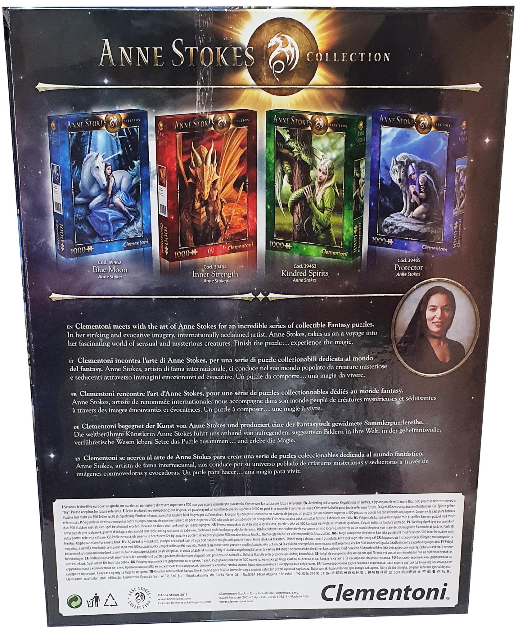 Anne Stokes - Moonstone - Puzzle Per Adulti Da 1000 Pezzi | Fantasy, Con Poster A4, Dimensioni 73,5x51 Cm, Flame Tree