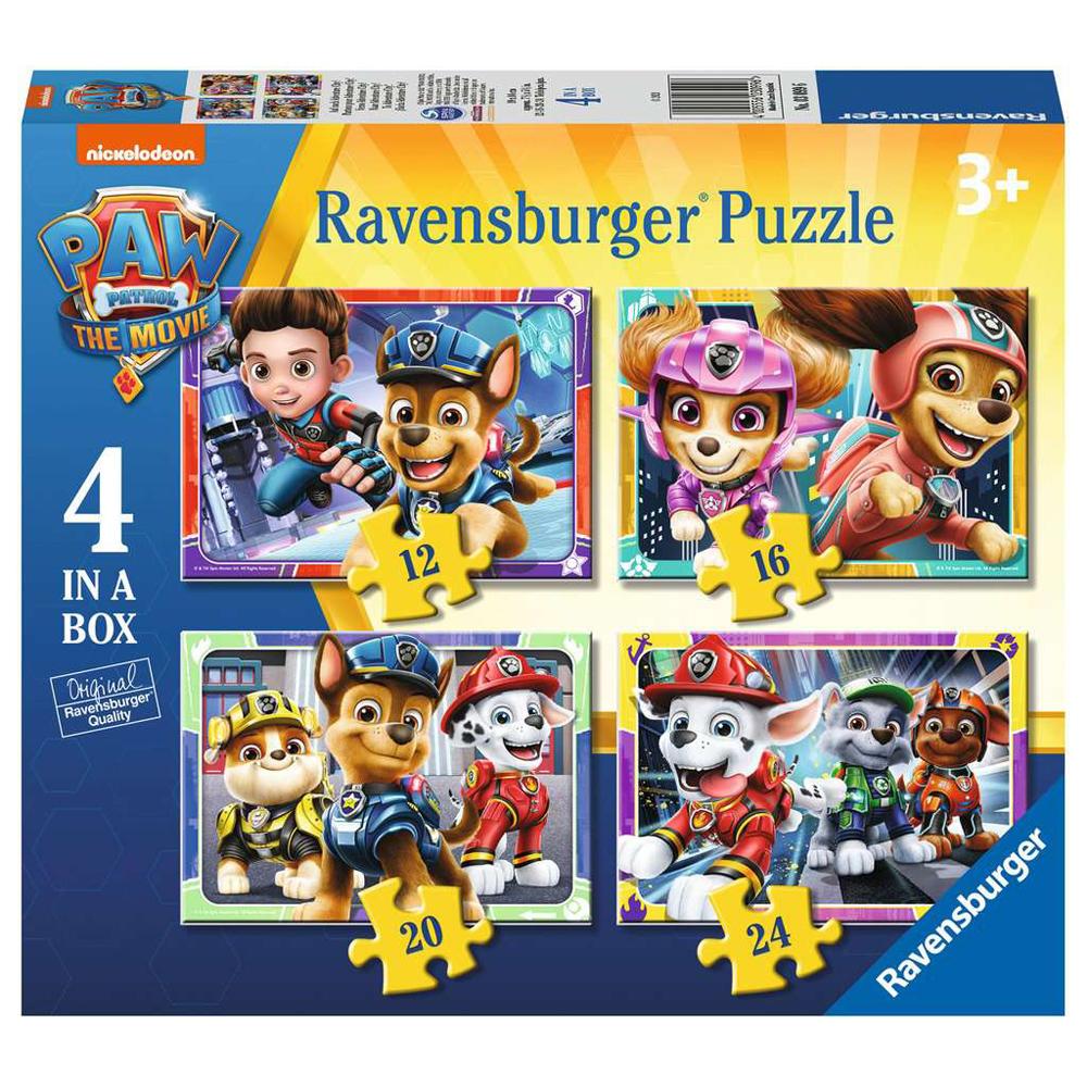 Ravensburger Paw Patrol The Movie 4 in a Box Jigsaw Puzzles (12, 16, 20 ...