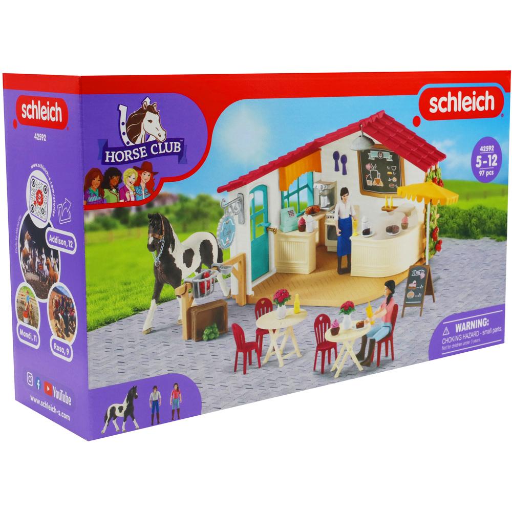 Schleich Horse Club Rider Café Playset with Figures 97 Piece for Ages 5-12 42592