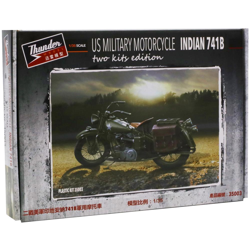 Thunder Model Indian 741B US Military Motorcycle Kit Scale 1:35 PKTHU35003