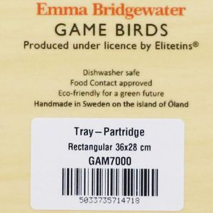 View 4 Emma Bridgewater Game Birds Partridge Birch Wooden Rectangular Serving Tray GAM7000