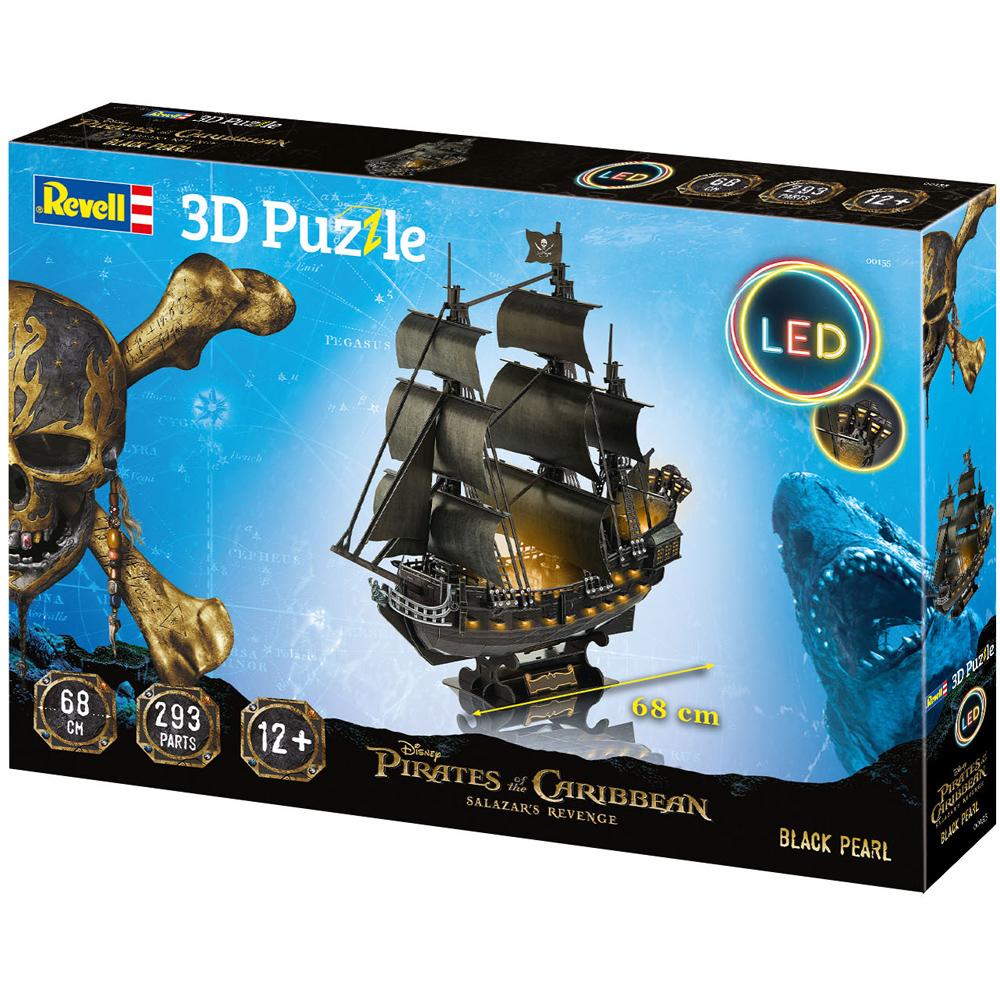 View 3 Revell Pirates of the Caribbean Black Pearl 3D Puzzle with LED 68cm Long 00155