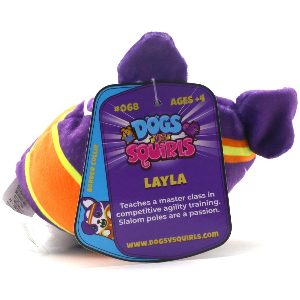 View 4 Dogs vs Squirls Bean Plush Toy 10cm Tall for Ages 4+ LAYLA BORDER COLLIE #68 V2000-LAYLA