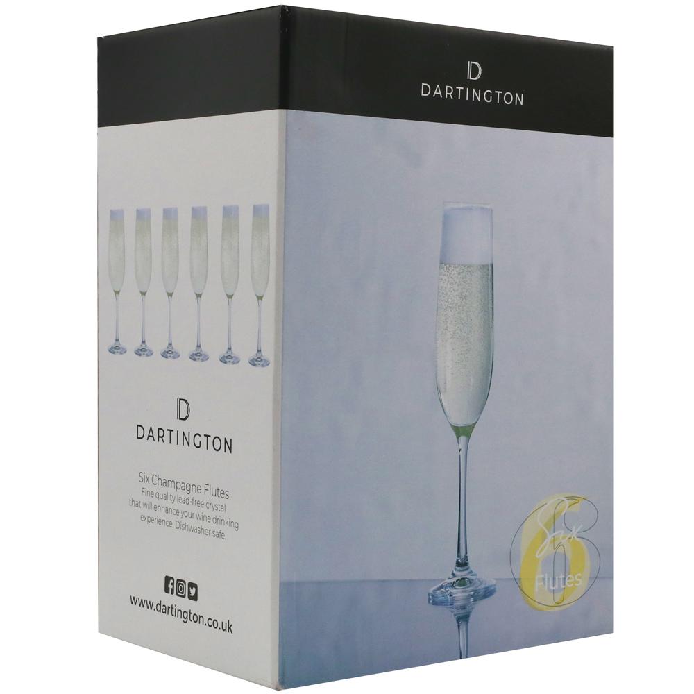 Dartington Crystal Champagne FLUTES SET of SIX Glasses ST3262/4/6PK
