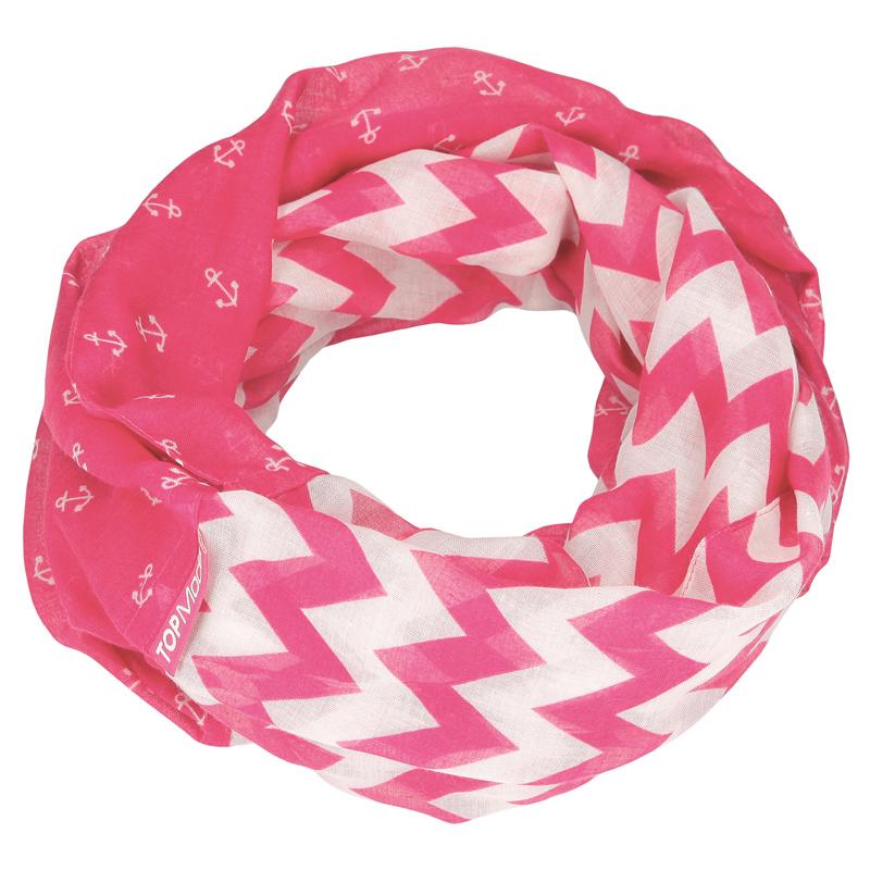 Depesche TOPModel Loopscarf, Pink with White Anchors 8794_A