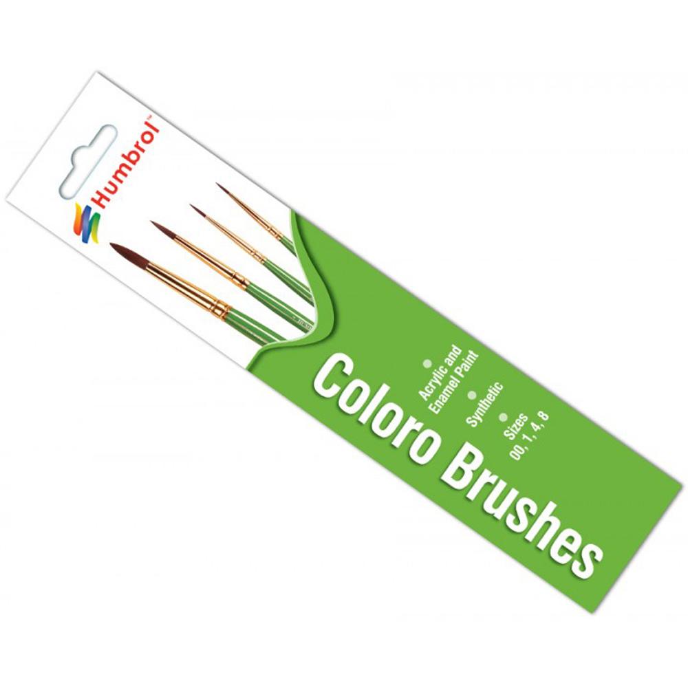 Humbrol Brush Pack COLORO SIZES 00, 1, 4, 8 AG4050