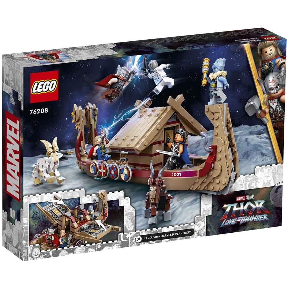 View 4 LEGO Marvel Thor Love and Thunder The Goat Boat Building Set 564 Piece 76208