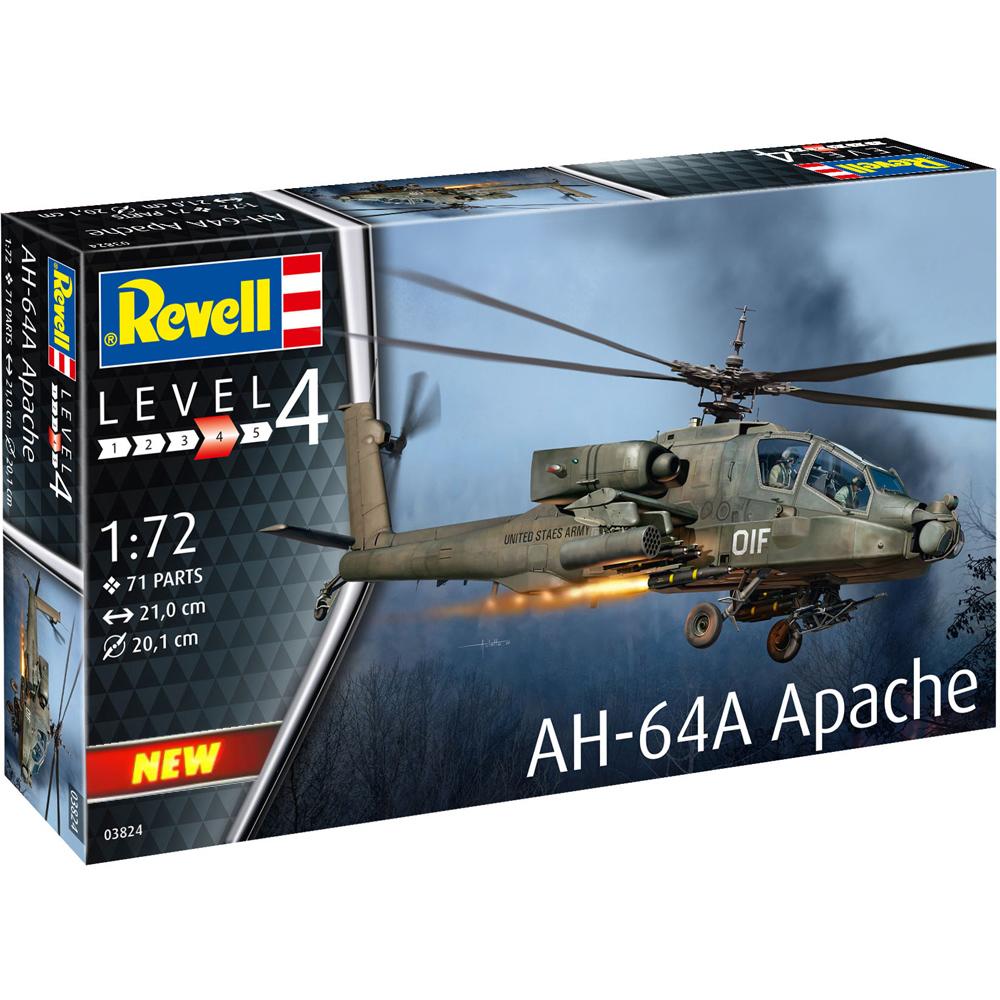 Revell AH-64A Apache Military Helicopter Model Kit 03824 Length 21cm Scale 1:72 03824