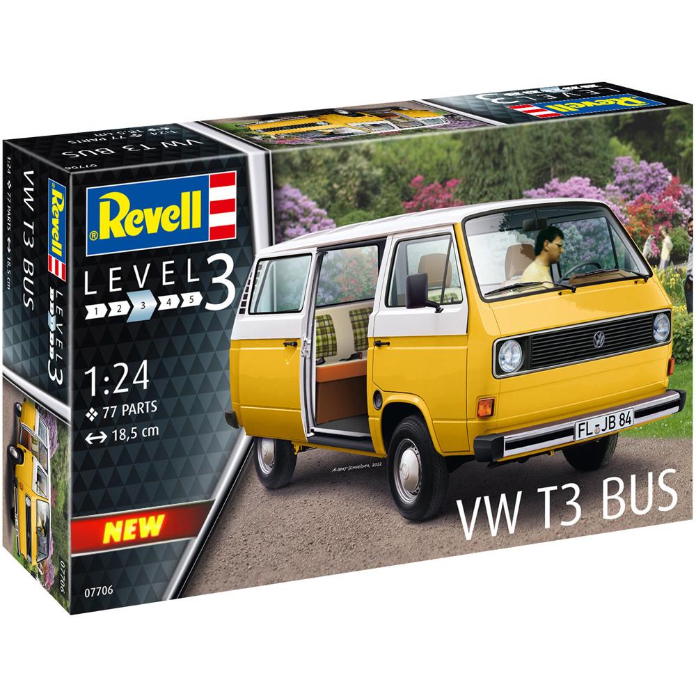 Revell Volkswagen T3 Bus Campervan Road Vehicle Plastic Model Kit Scale 1:24 07706