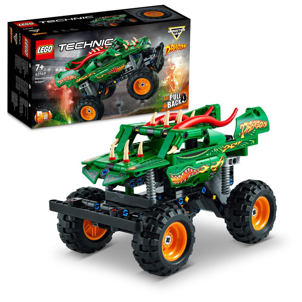 View 3 LEGO Technic Monster Jam Dragon Truck Building Set Toy 217 Piece L42149