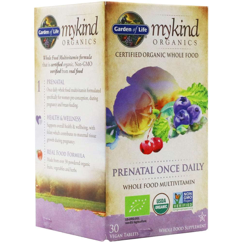 Garden of Life Prenatal Once Daily Multivitamin 30 Vegan Tablets Mykind Organics 1232