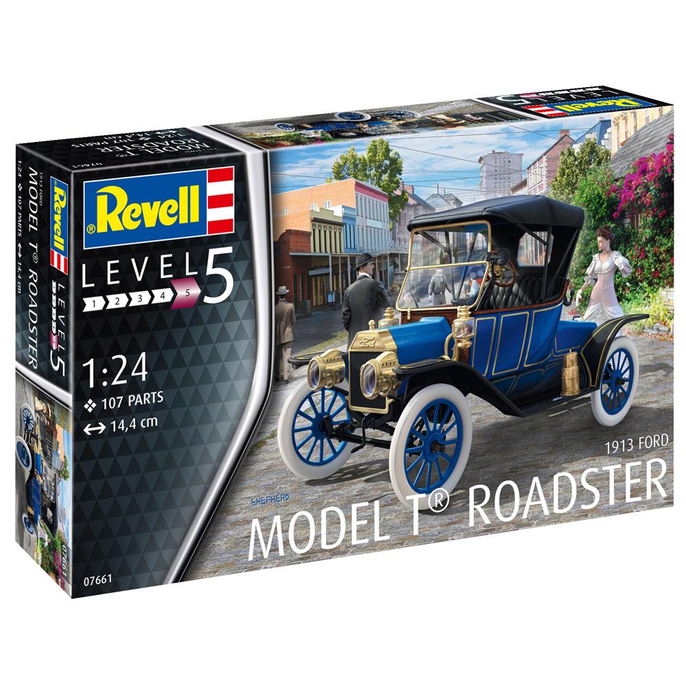 Revell 1913 Ford Model T Roadster Car Model Kit Scale 1/24 07661