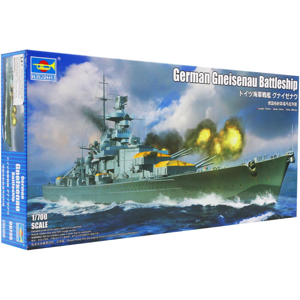 Trumpeter German Gneisenau Battleship WWII Military Model Kit Scale 1:700 06736