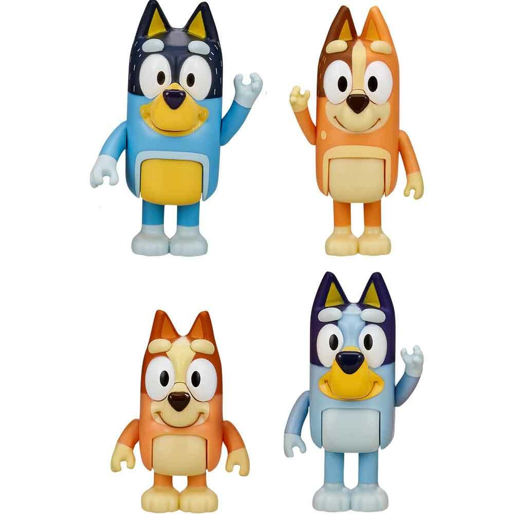 Bluey Family 4 Figure Set with Bingo Bandit and Chilli for Ages 3+ 13009