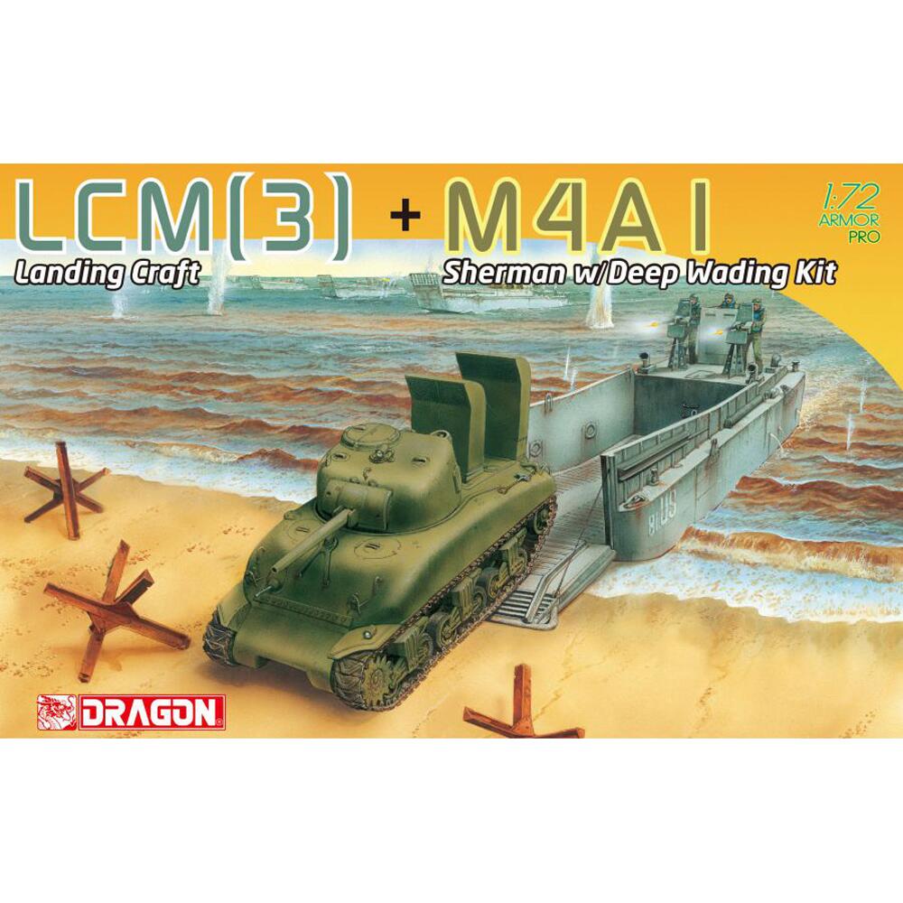 Dragon LCM (3) Landing Craft and M4A1 Sherman with Deep Wading