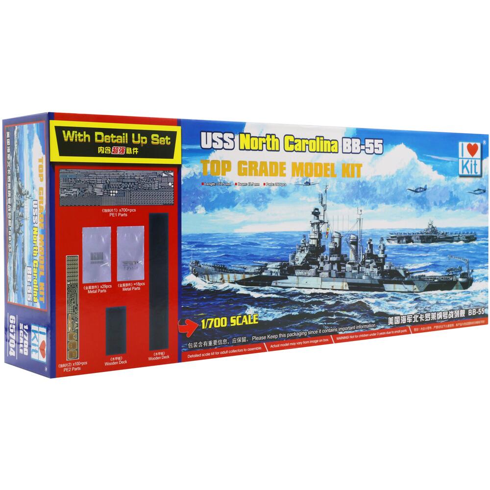 I Love Kit USS North Carolina BB-55 Battleship Top Model Kit Scale 1:700 65704