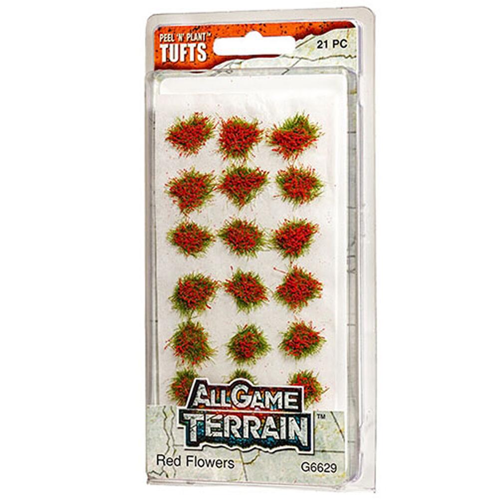 All Game Terrain Peel N Plant Tufts Wargaming Scenery Red Flowers 21 Piece G6629