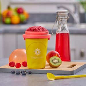 View 4 Chillfactor Slushy Maker Cup with Reusable Straw MANGO MANIA YELLOW 07950