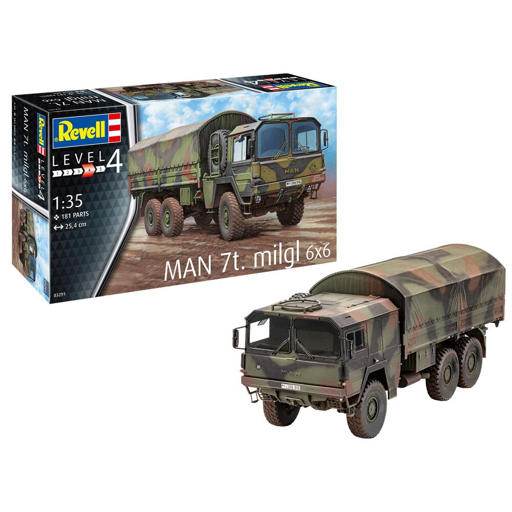 Revell Man 7t. Milgil 6x6 Military Supply Truck Model Kit Scale 1/35 03291