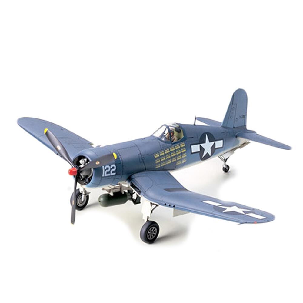 View 2 Tamiya WWII Vought F4U-1A Corsair Military Aircraft Model Kit Scale 1:48 61070
